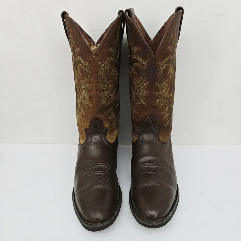 Justin Men's Western Boots Round Toe Brown 11